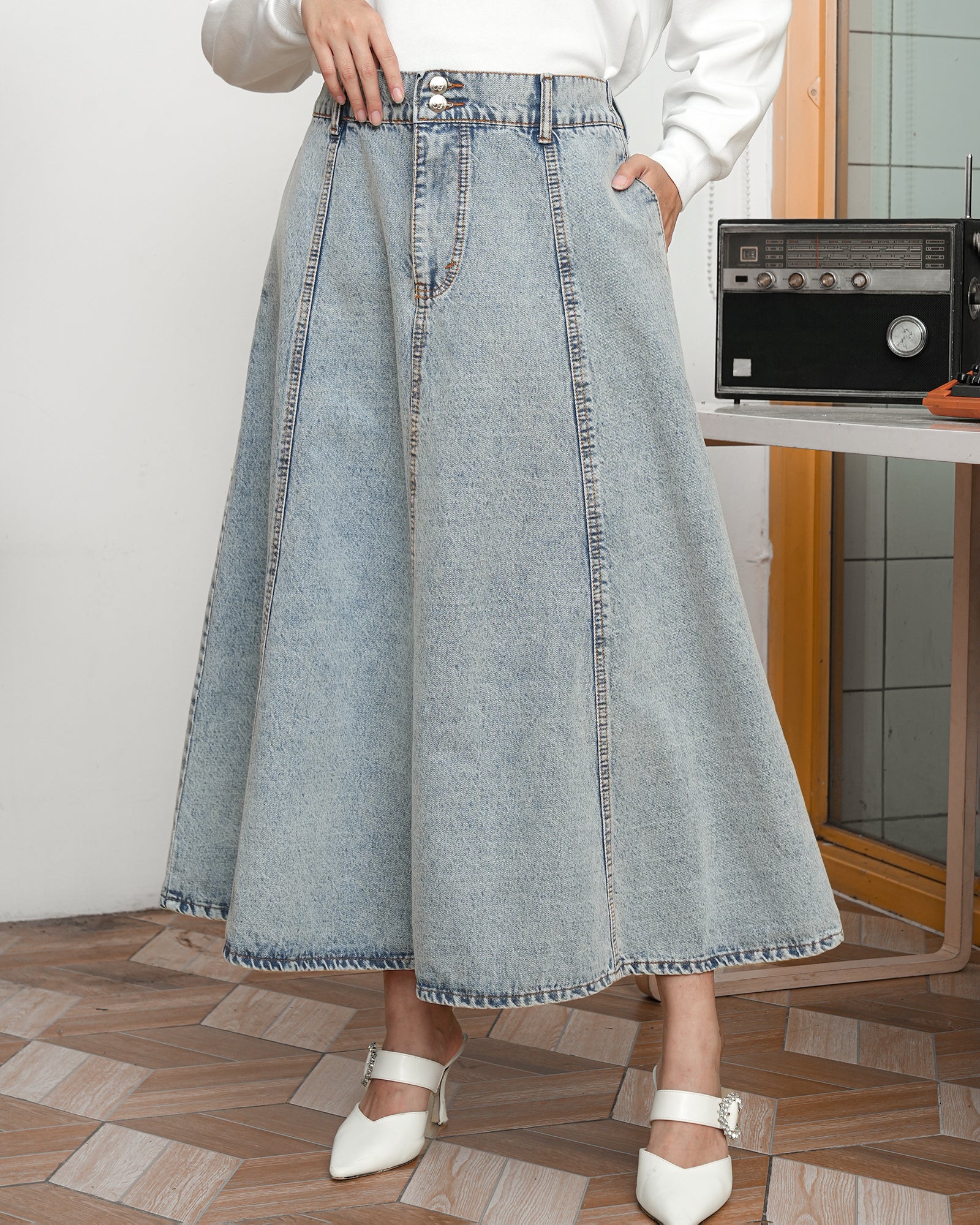 BRIENNE DENIM SKIRT – GEULIS